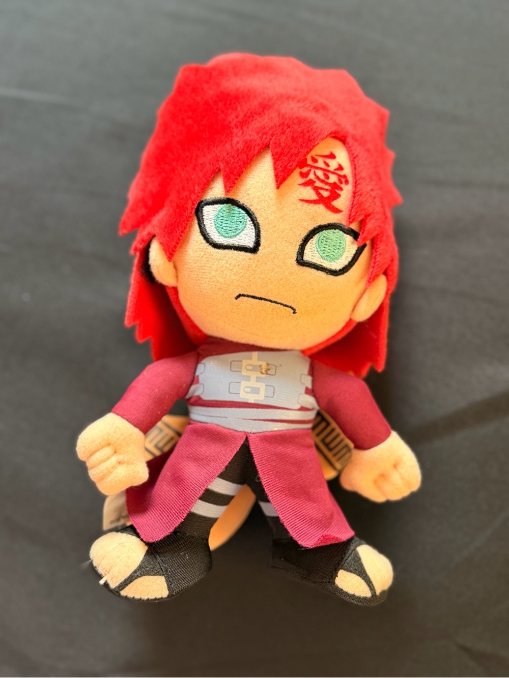 Red Gaara-Inspired Plush Doll - Soft Anime Stuffed Toy